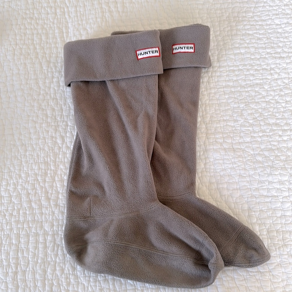 Hunter Fleece Boot Socks Size L Gray